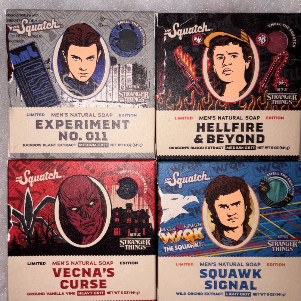 Limited Edition Dr. Squatch x Stranger Things Natural Bar Soap Collection Set